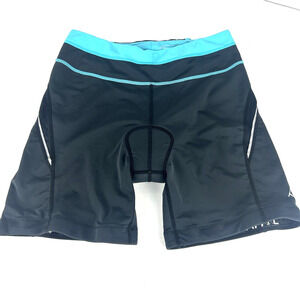 TRALY CYCLING ATHLETIC WEAR BLACK/BLUE PADDED 18" SZ M UNISEX